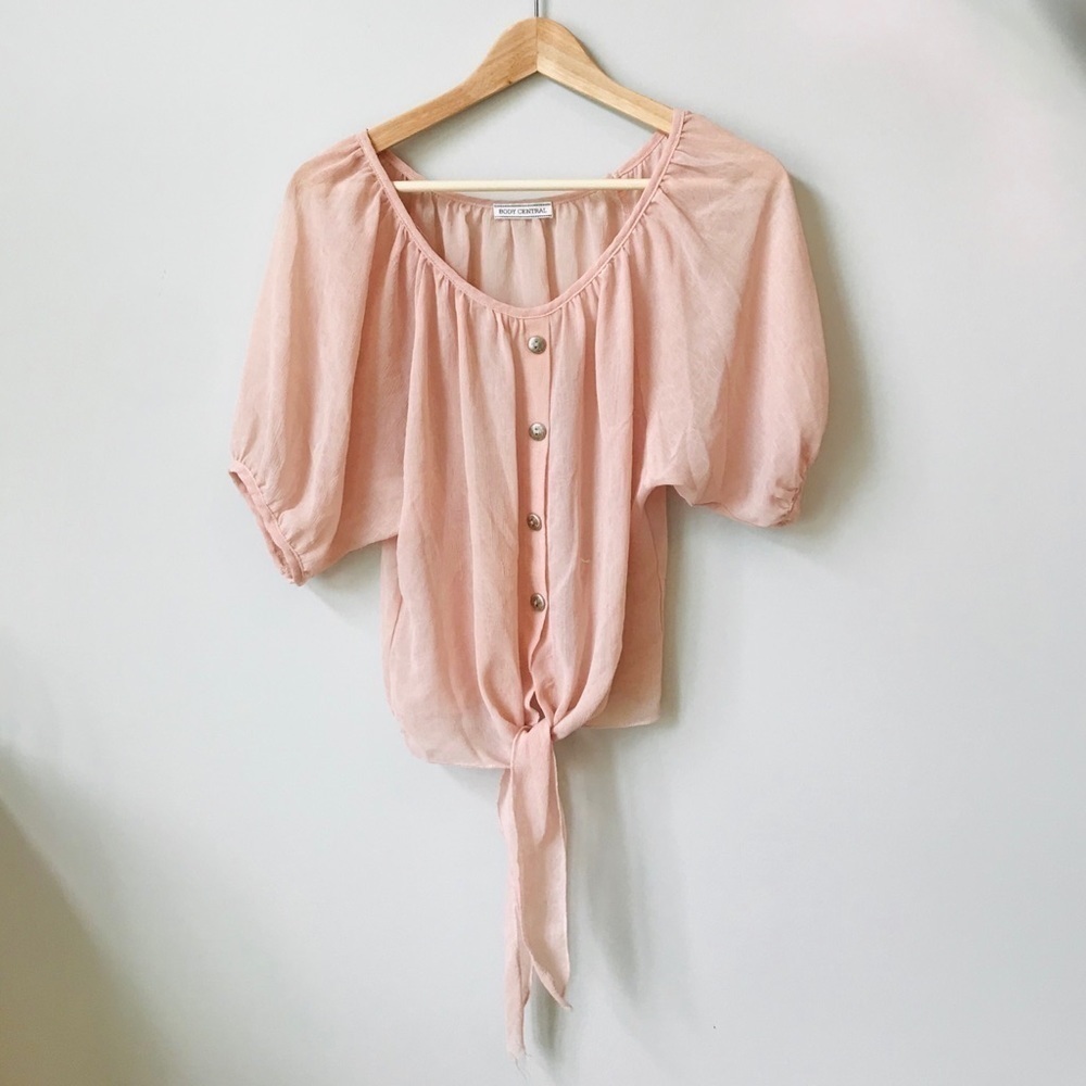 Cropped Top Pink Blouse sz medium